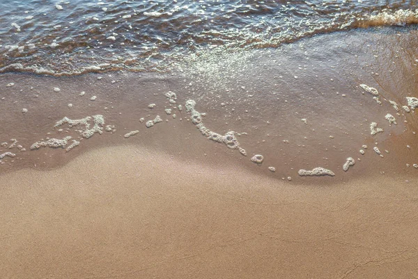 Mjuk Havsvåg Sandstranden Mjukt Fokus Suddig Bild Kopiera Utrymme — Stockfoto