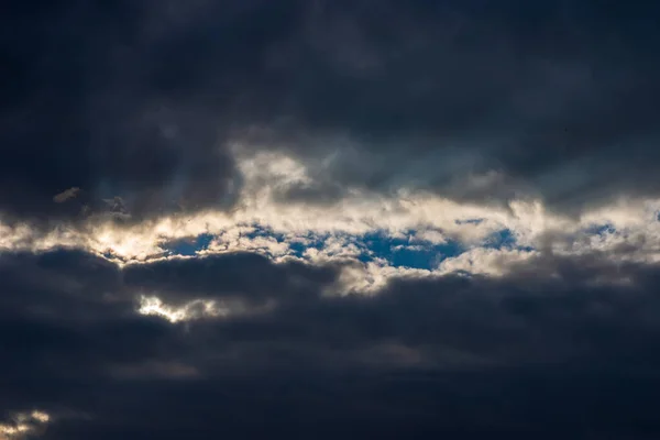 Ciel Dramatique Avec Des Nuages Orageux Nuages Nature Fond Été — Photo