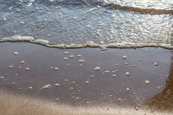 Soft Wave Sea Sandy Evening Beach Soft Focus Blurred Image — Stock Photo, Image