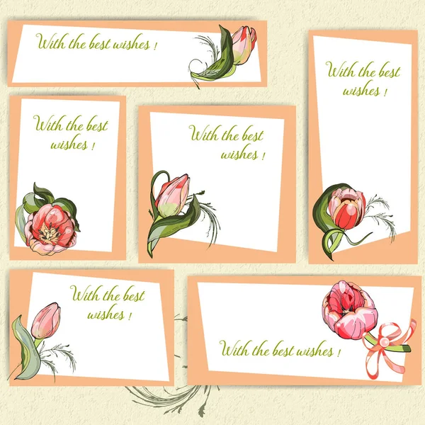 Set Rectangular Postcards Different Formats Six Them Vector Drawing Gift — Stock Photo, Image