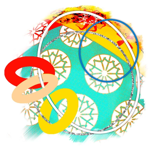 Digitális Szublimációs Illusztráció Többszínű Textúra Körökkel Gyűrűkkel Színes Fényes Rajz — Stock Fotó