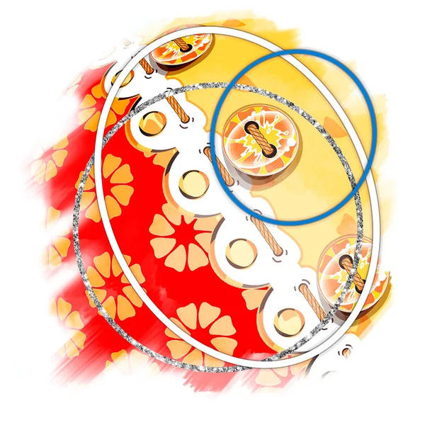 Ψηφιακή Απεικόνιση Εξάχνωσης Πολύχρωμης Υφής Κύκλους Και Δακτυλίους Πολύχρωμο Φωτεινό — Φωτογραφία Αρχείου