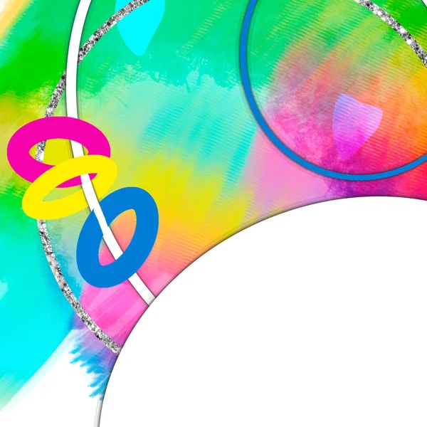 Postais Banners Ilustração Sublimação Digital Textura Multicolorida Com Círculos Anéis — Fotografia de Stock