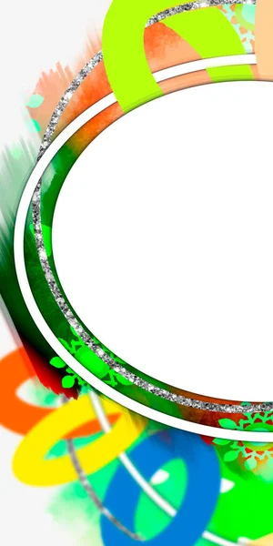 Képeslapok Zászlók Digitális Szublimációs Illusztráció Többszínű Textúra Körökkel Gyűrűkkel Színes — Stock Fotó