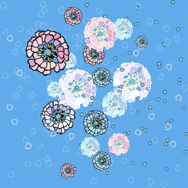 Seamless backgrounds for scrapbooking, needlework and printing on all types of clothing and fabric. Oriental ornaments. Incredibly beautiful and delicate flowers. Blue, pink, transition with a slight gradient. Wedding and children\'s cute theme.