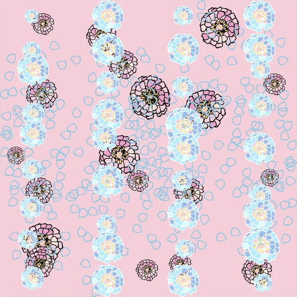 Seamless backgrounds for scrapbooking, needlework and printing on all types of clothing and fabric. Oriental ornaments. Incredibly beautiful and delicate flowers. Blue, pink, transition with a slight gradient. Wedding and children's cute theme.