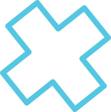 Tıbbi bakım kavramı. Haç şeklinde boş bir bilgi alanı. Sağlık, kalp şeklinde haplar, rozet. Çizgi film tarzında izole vektör illüstrasyonu