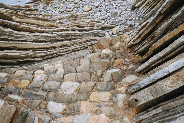 Flysches Zumaia Costa Vasca Declarada Patrimonio Humanidad Por Unesco Formaciones —  Fotos de Stock