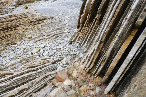 Flysches Zumaia Costa Vasca Declarada Patrimonio Humanidad Por Unesco Formaciones — Foto de Stock