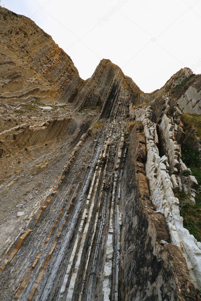 The Flysches of Zumaia.Basque coast, declared a World Heritage Site by UNESCO. Archaeological formations of the so-called flysches on Earth. 