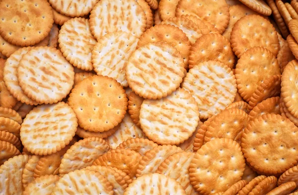 Sabrosas galletas se cierran en la caja. Fondo de cookies —  Fotos de Stock