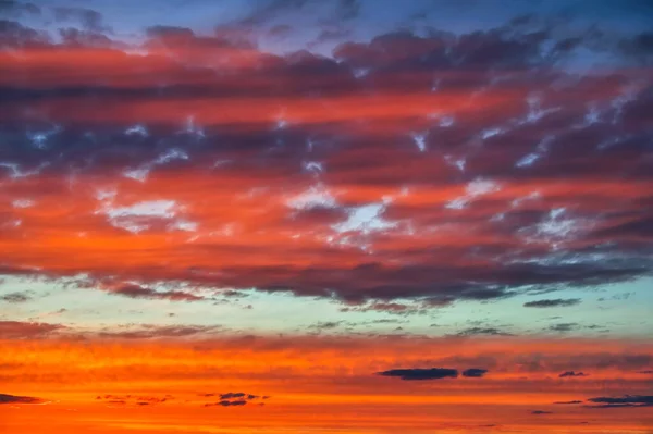 Sky Sunset Evening Colorful Orange Sunlight Beautiful Majestic Nature Background — Stock Photo, Image