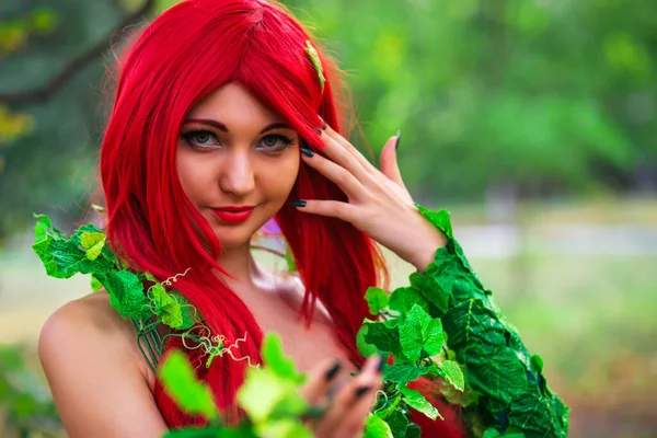 Portret Van Sexy Super Held Vrouwelijke Cosplay Characte — Stockfoto