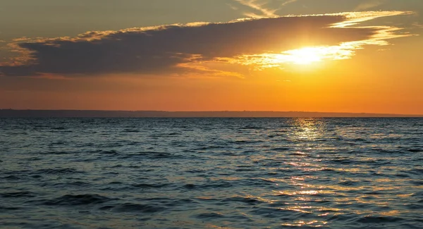 Красочный Океанский Пляж Восход Солнца Рассвет Над Морем Состав Природы — стоковое фото