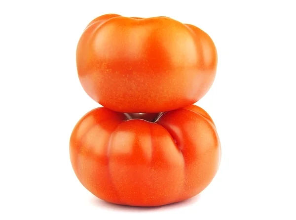 Dos jugosos tomates sobre fondo blanco —  Fotos de Stock