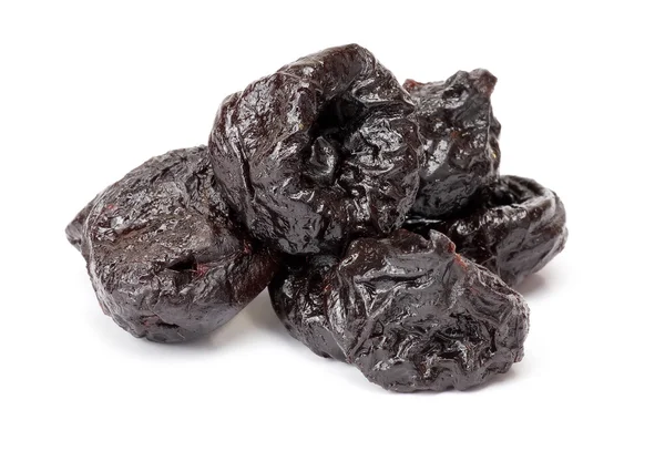 Dried Plum Prunes Isolated White Background Black Dry Prunes — Stock Photo, Image