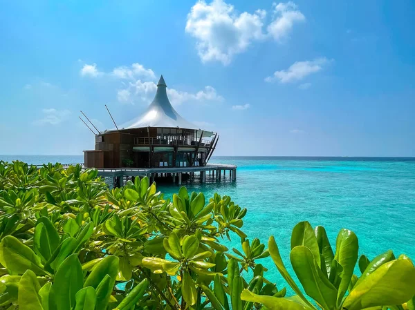 Increíble Panorama Las Islas Tropicales Maldivas Hermoso Paisaje Playa Laguna — Foto de Stock