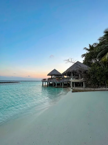 Increíble Panorama Las Islas Tropicales Maldivas Hermoso Paisaje Playa Laguna — Foto de Stock