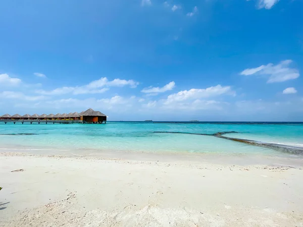 Maldivas Paraíso Paisaje Escénico Paisaje Marino Con Bungalows Agua Hermosas — Foto de Stock