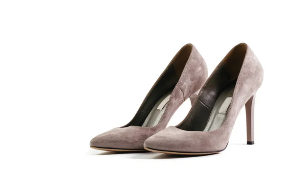 Stylové růžové boty prášek na izolovaném bílém pozadí — Stock fotografie