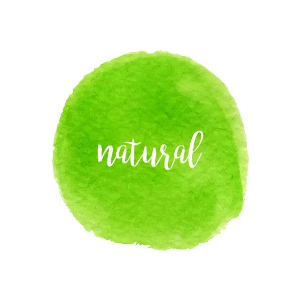 Yeşil suluboya daire. Taze eko tasarım.