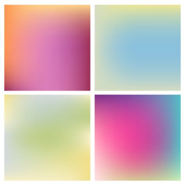 Dört güzel bulanık arka planlar kümesi