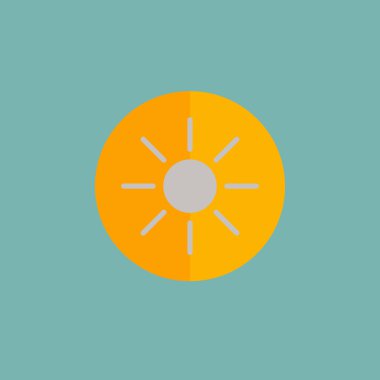 Mavi arka plan üzerinde düz simgesi güneş