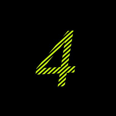 Dört numara. Siyah ve parlak kireç zehir renk.