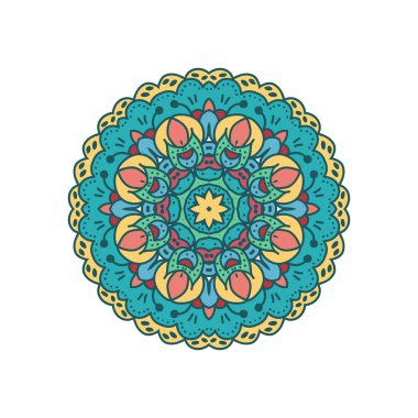 Mandala süsleme retro renkleri ile.