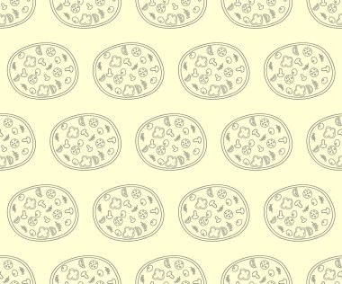 Retro renkli pizza ile Seamless Modeli