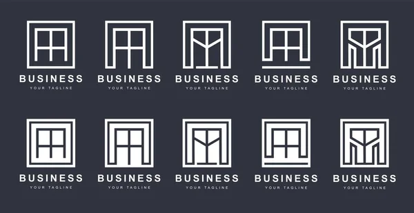 Logotipo Minimalista Carta Com Várias Versões — Vetor de Stock