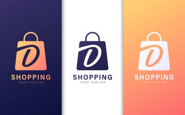 D harfi, modern bir konsepte sahip bir alışveriş çantasının içinde.