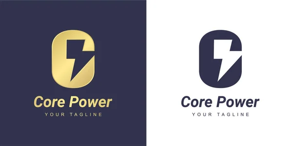 Letter Logo Met Een Minimalistisch Power Flash Concept — Stockvector