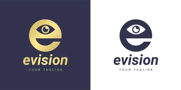 Brief Logo Met Een Minimalistisch Oog Visie Concept — Stockvector