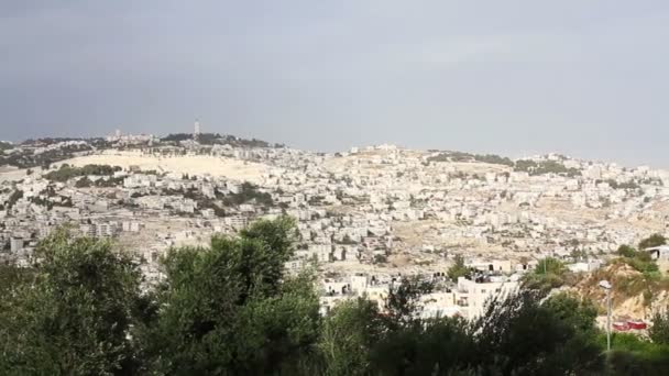 Panorama a cidade velha Jerusalém — Vídeo de Stock
