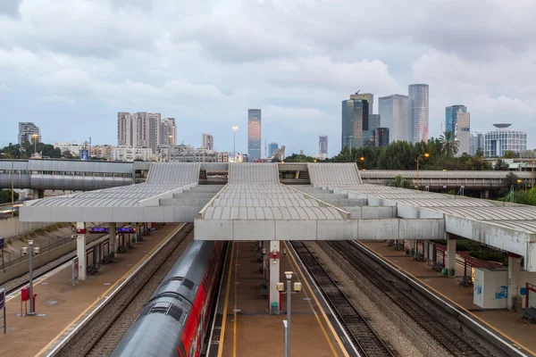 Tel Aviv Skyline v noci — Stock fotografie