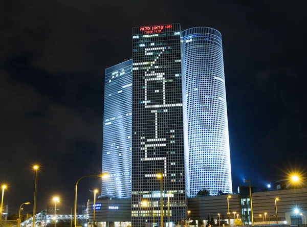 Gece şehir, azrieli Merkezi, İsrail — Stok fotoğraf