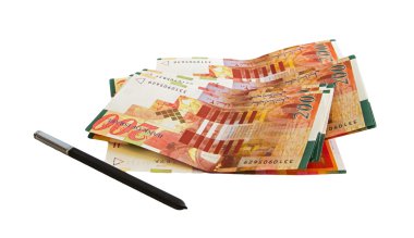 İki yüz şekel banka notları .