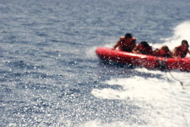 Grup dört tüpler Kızıldeniz kıyısında üzerinde.