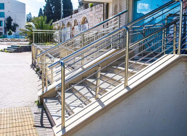 Stainless steel railings — Stock Photo, Image