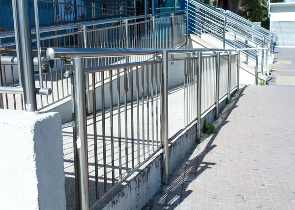 Stainless steel railings — Stock Photo, Image