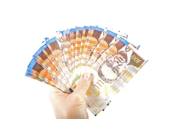 Yüz şekel banknotlar .