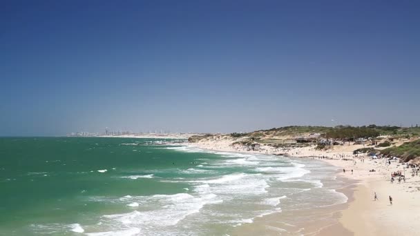 Mediterranean sea in Israel . — Stock Video