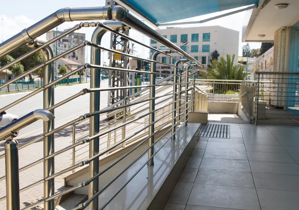 Stainless steel railings — Stock Photo, Image