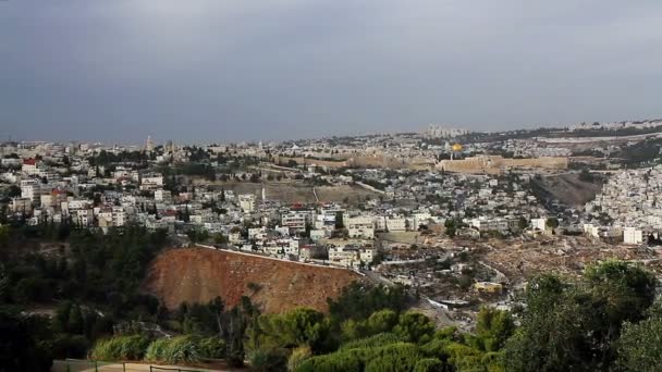 Panorama the old city Jerusalem — Stock Video