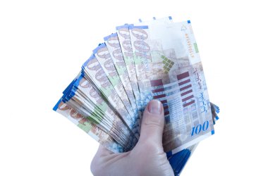 Yüz şekel banknotlar .