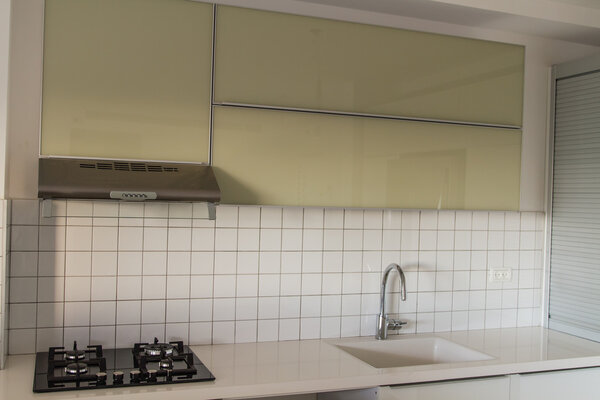 Modern white kitchen .