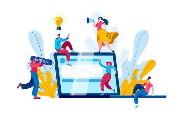 Geliştiriciler, yöneticiler ve tasarımcılardan oluşan bir ekip bir web sitesi oluşturur.