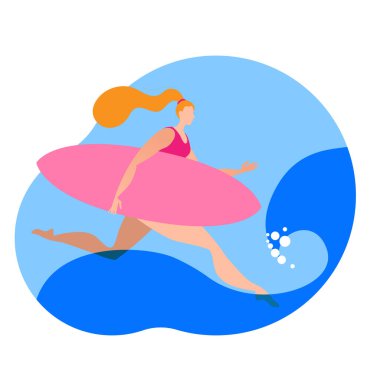 Sörf tahtası olan bir kız..