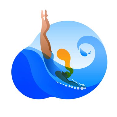 Mayolu bir kız suya atlıyor..